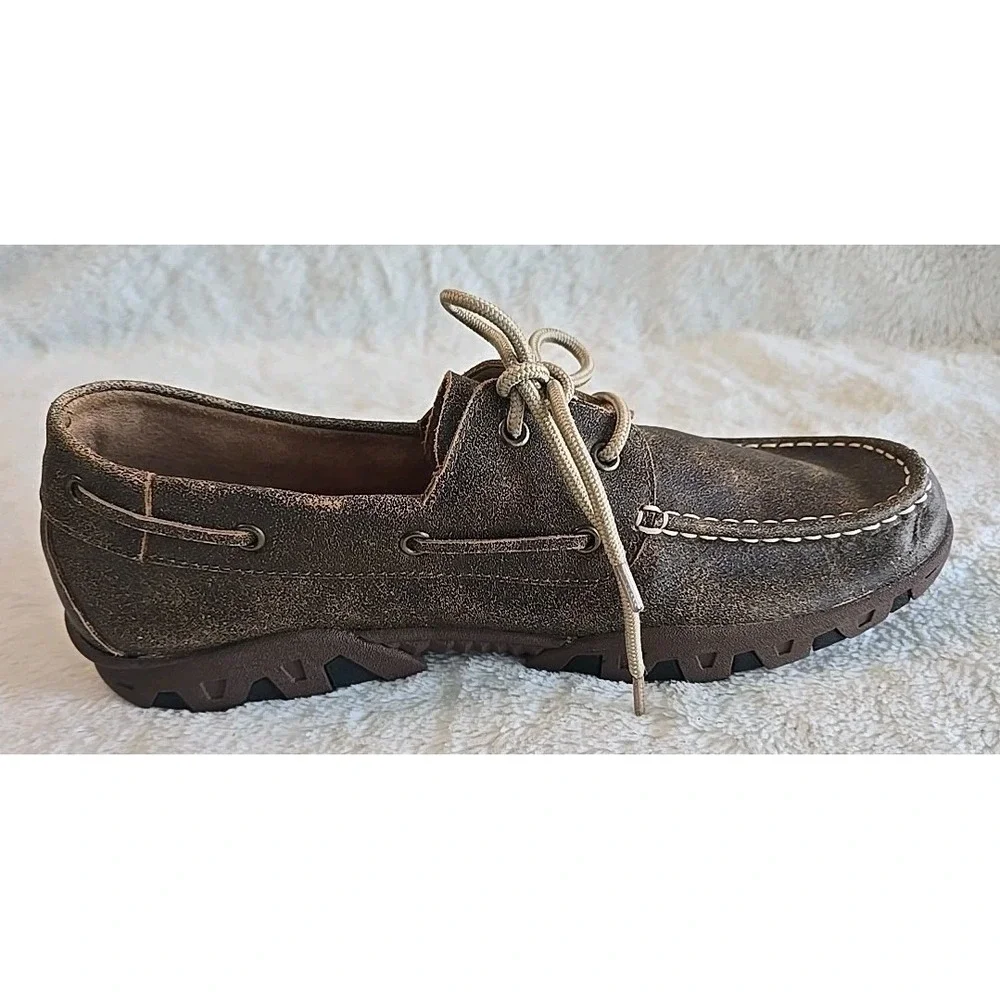 Ferrari Men's Loafers Moccasins‎ Shoes Brown Size 11 D Lace-up Leather